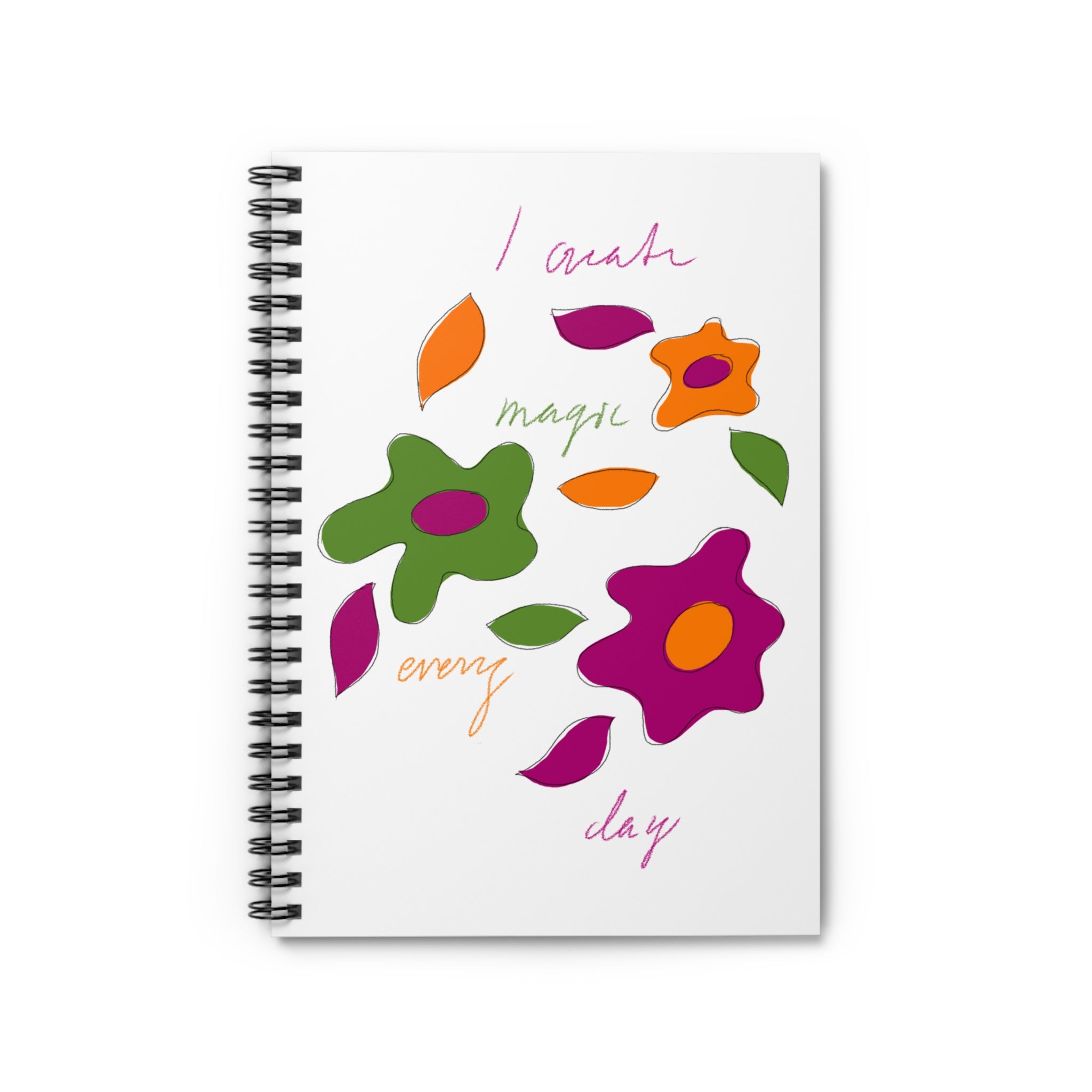 Spiral Notebook - Ruled Line - I Create Magic Everyday - White