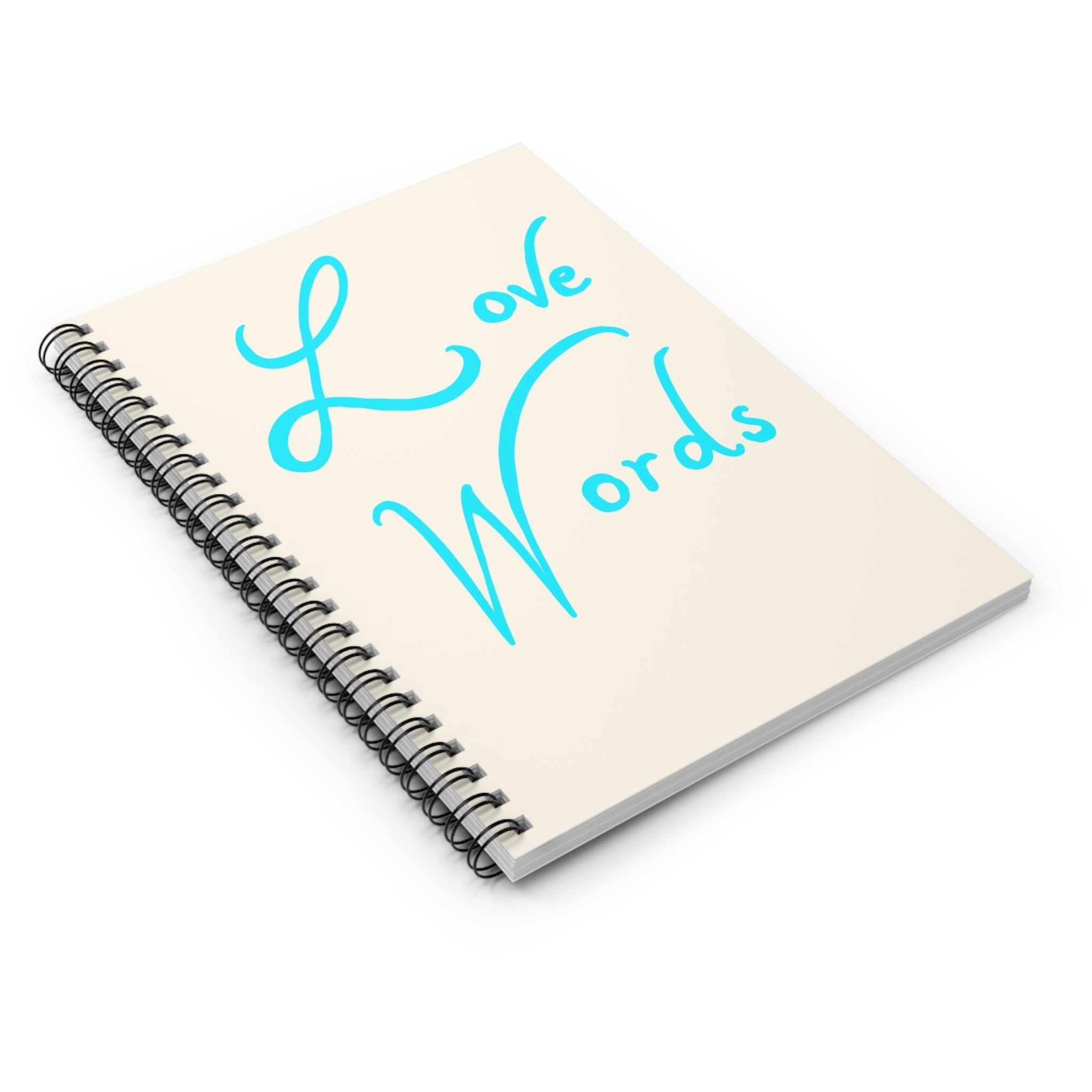 Spiral Notebook - Love Words - Blue/Cream