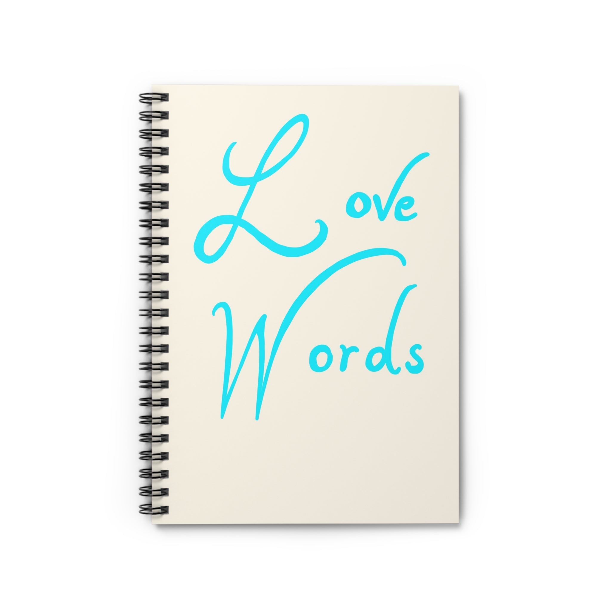 Spiral Notebook - Love Words - Blue/Cream