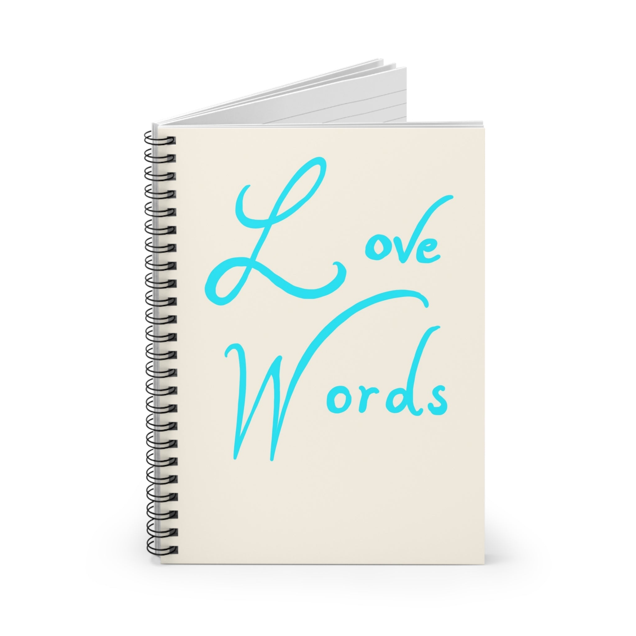 Spiral Notebook - Love Words - Blue/Cream