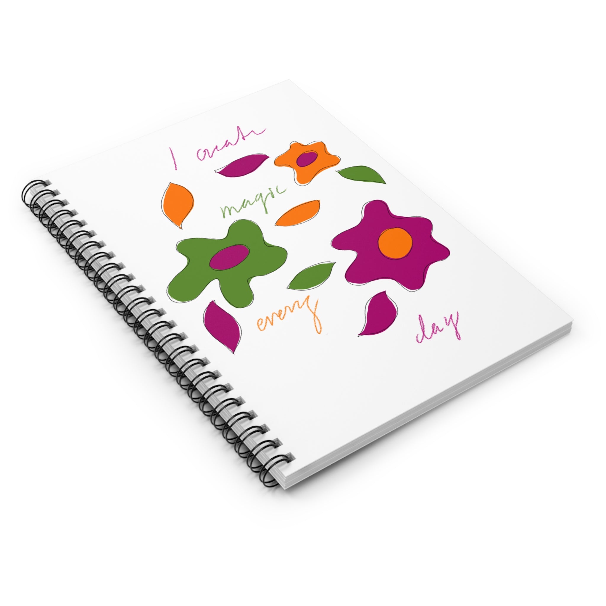 Spiral Notebook - Ruled Line - I Create Magic Everyday - White