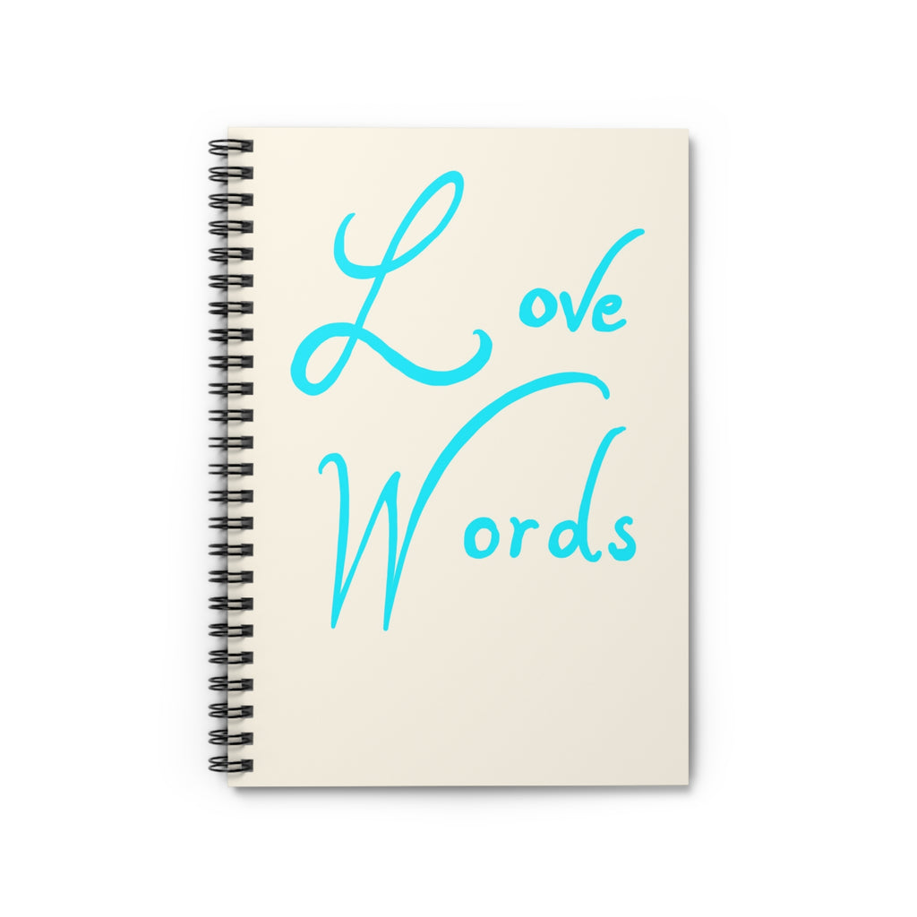Spiral Notebook - Love Words - Blue/Cream