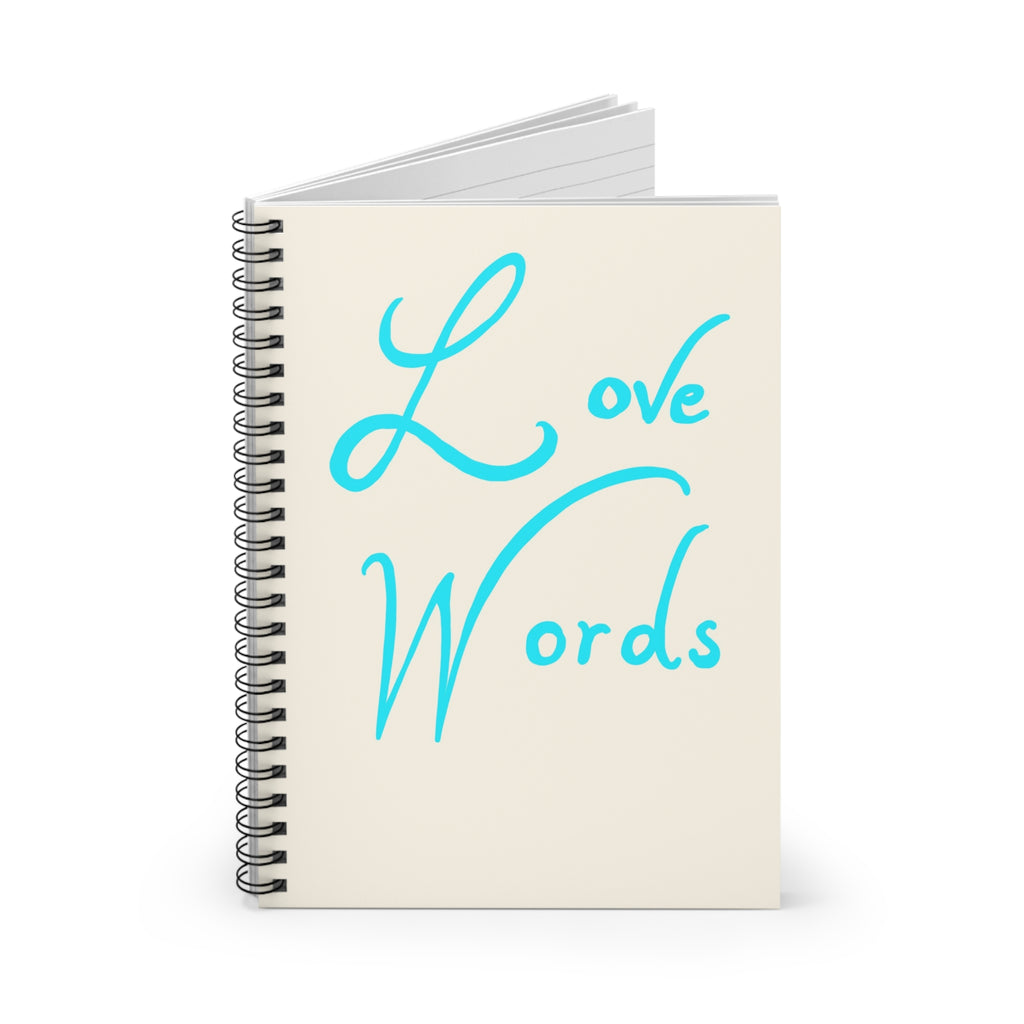 Spiral Notebook - Love Words - Blue/Cream